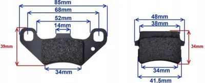 Produktbild von Bremsbeläge für QUAD ATV Adly PGO Quadzilla 110 125 Bashan Shineray Loncin