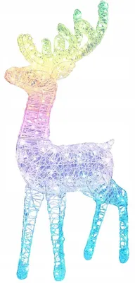 Produktbild von LED Rentier 120 cm mit 165 LEDs RGB und Timer Weihnachtsdeko Garten Leuchtfigur