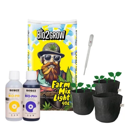Obrázok produktu pre Výsadbová súprava so 40 l zeminy a 3 textilnými kvetináčmi (10 l) Advanced - vrátane BioBizz pH