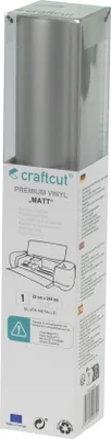 Produktbild von craftcut Premim Vinyl matt- 33 x 244 cm - Silver-Metallic