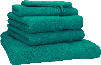 Produktbild von Betz 5-tlg. Handtuch-Set PREMIUM 1 Duschtuch 2 Handtücher 1 Gästetuch 1 Waschhandschuh  Farbe: smaragdgrün