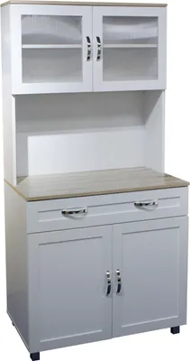 Produktbild von Küchenbuffet Blanca Weiß mit Regalfächern und einer Schublade 80x170x48 cm (B x H x T)
