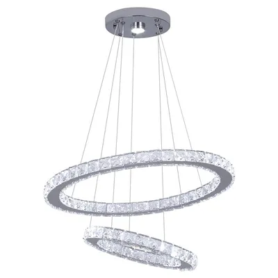 Zdjęcie produktu dla Kryształowy żyrandol, nowoczesny design, oświetlenie LED, typ B D50xD30cm, chłodna biel