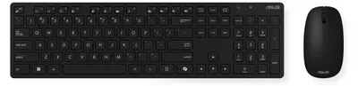 Zdjęcie produktu dla ASUS W5000, Pełnowymiarowy (100%), Bezprzewodowy, RF Wireless, Optyczny przełącznik kluczykowy, Czarny, Dołączona myszka