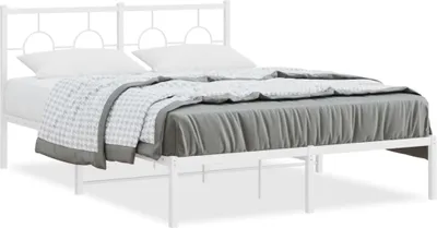 Produktbild von Möbel Bettgestell mit Kopfteil Metall Weiß 140x200 cm - Klassische Betten 376276