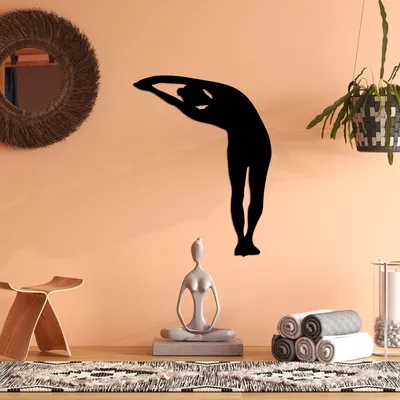 Produktbild von Wallity, Yoga 28, Dekoratives Wandaccessoire aus Metall, Schwarz, 100 % METALL, 42 x 60 cm