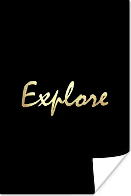 Produktbild von MuchoWow® Poster Zitate - Reisen - Schwarz - Gold 60x90 cm - Wanddekoration