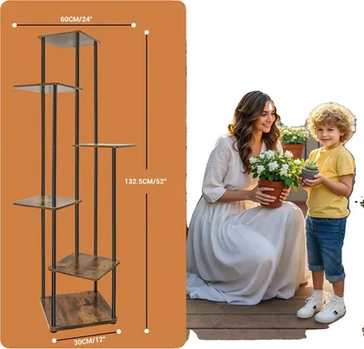 Obrázek produktu pro Stojan na rostliny, pro vnitřní použití, odolný design, 6 zvířat