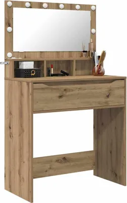 Image de vidaXL Coiffeuse de chambre à coucher Chêne Artisan 80 x 39,6 x 135 cm