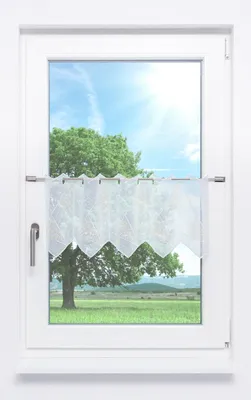 Produktbild von Scheibengardine Plauener Spitze - Wabenmuster  (Bx H) 179.30cm * 30cm Beige/hellbeige