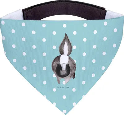 Produktbild von Mr. & Mrs. Panda Hundehalstuch Stinktier Angriff - Türkis Pastell - Geschenk, Halstuch für Hund, Raubtier, Drohung, Wildtier, Hunde, Stinker, Skunk, Bandana, Dreieckstuch