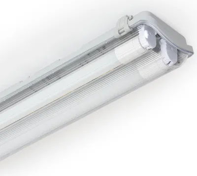 Produktbild von Feuchtraumleuchte 150cm IP65 mit 2 LED Röhren Glas 22W 140lm/W 6000K Kaltweiß
