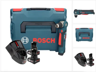 Produktbild von Bosch Professional GWB 12V-10 Akku Winkelbohrmaschine 12 V + 2x Akku 6,0 Ah + Ladegerät + L-Boxx