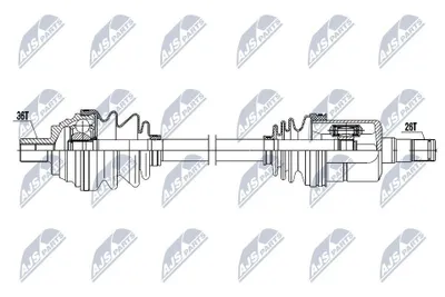 Produktbild von NTY NPW-VW-052 Antriebswelle Vorne Links für VW Golf V Schrägheck (1K1) TOURAN (1T1, 1T2) Passat Variant (3C5) GOLF PLUS (5M1, 521) Golf V Variant