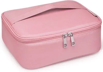 Image de Trousse de maquillage de voyage Grande trousse de maquillage Trousses de maquillage Organiseur de trousse de maquillage pour femmes et filles (rose)