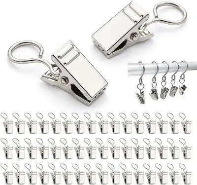 Produktbild von Gordijnhaken Metaallegerung, 1 cm, 50 Stück, für Gardinen