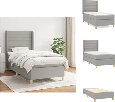 Produktbild von vidaXL Boxspringbett mit Matratze Hellgrau 80x200 cm Stoff -  Betten & Bettgestelle