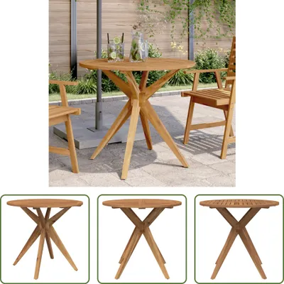 Immagine prodotto di The Living Store: Tavolo da giardino rotondo, diametro 85 cm, altezza 75 cm, in legno massello di acacia