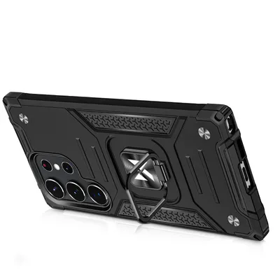 Produktbild von Wozinsky Ring Armor Case für Samsung Galaxy S23 Ultra mit magnetischem Ringhalter Schwarz