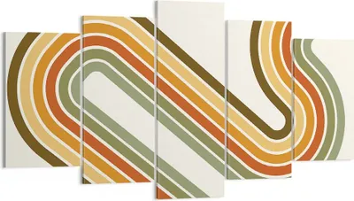 Produktbild von Bild auf Leinwand - Leinwandbild - 5 Teile - Abstraktion Weg Gürtel - 160x85cm - Wand Bild - Wanddeko - Wandbilder - Leinwanddruck - Bilder - Wanddekoration - Leinwand bilder - EA160x85-4425