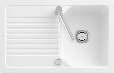 Produktbild von Villeroy & Boch 338402RW Linara 45 Keramikspüle Einbau Unterschrankbreite ab 45 cm Stone White Excenterbetätigung - inkl.