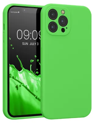 Produktbild von kwmobile Hülle kompatibel mit Apple iPhone 13 Pro Max - Hülle Silikon gummiert - Handyhülle - Handy Case in Limettengrün