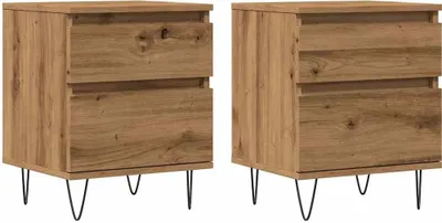 Produktbild von Nachttische 2 Stk. Artisan-Eiche 40x35x50 cm Holzwerkstoff