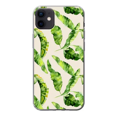 Produktbild von MuchoWow® Handyhülle Schutzhülle Hülle für iPhone 12 mini Blatt - Tropisch - Muster Silikon Softcase Handy Hülle - Bild