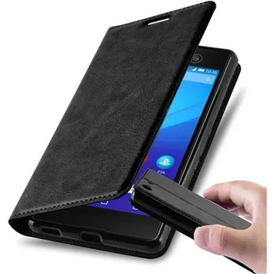 Immagine prodotto di Cadorabo cover per Sony Xperia M5 cover protettiva in nero custodia per cellulare cover chiusura magnetica