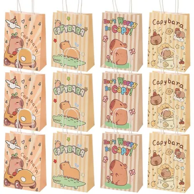 Imagen del producto de Bolsas de papel con diseño de capibara – Ideales para fiestas infantiles