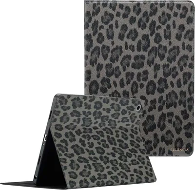 Image de Bibliothèque Selencia Sabi avec impression panthère pour la Samsung Galaxy Tab A9 Plus - Midnight Black