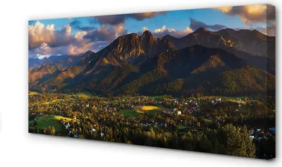 Produktbild von Leinwandbild 120x60 Wandkunst berg Sonnenuntergang
