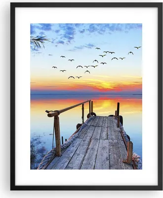 Produktbild von Gerahmtes Poster - Schwarzer Rahmen - Brücke See - 40x50 cm - Wand Bild - Wanddeko - Wandbilder - Kunstposter - Wandposter - Bilderrahmen - Bilder - Kunstdruck - Wandbild - P2BPA40x50-3818