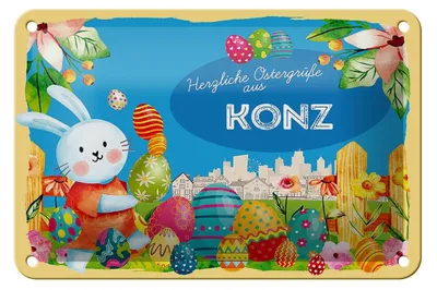Produktbild von Blechschild Ostern Ostergrüße 18x12cm KONZ Geschenk FEST Deko