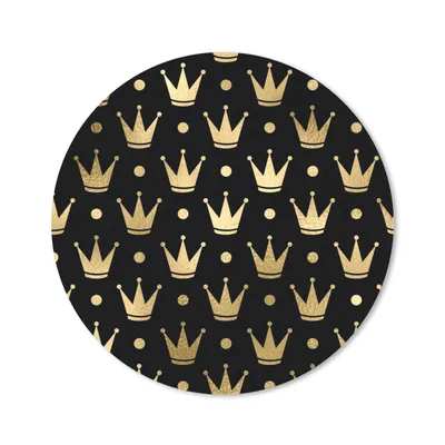 Produktbild von MuchoWow® Mauspad Mousepad Muster - Krone - Gold 20x20 cm - Mousepads - Maus Mat - Pad - Mausunterlage - Schreibtischmatte