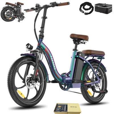 Produktbild von E-Bike Rostfreie Aluminiumlegierung 20 Zoll bis zu 130 - 180 km 36 V 25 Ah 900 Wh Wasserdicht IP54 mit 7 Gang, Grün