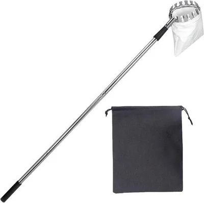 Imagen del producto de Recogedor de frutas de acero inoxidable, con mango ajustable, 160 cm, 4 secciones