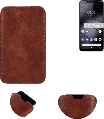 Produktbild von K-S-Trade Schutzhülle Handyhülle kompatibel mit Gigaset GS195 Handytasche Kunstleder Sleeve in braun