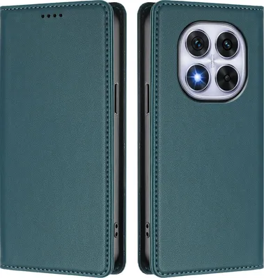 Image de Etui en cuir pour Xiaomi Poco X7/Redmi Note 14 Pro 5G/14 Pro+ 5G, étui magnétique en cuirPolyuréthaneavec support Vert