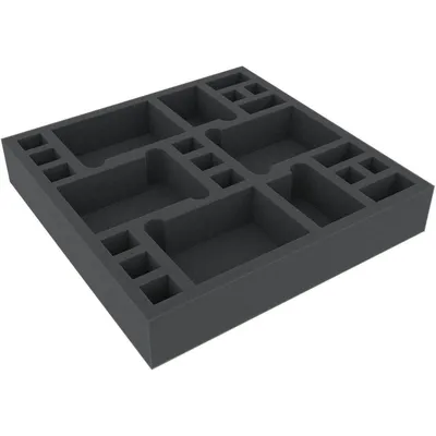 Produktbild von Schaumstoffeinlage 23 Fächer für Brettspielbox 255x255x45 mm