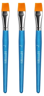 Produktbild von Acrylfarben Pinselset, 3 Stück 25mm flache Pinsel für verschiedene Maltechniken