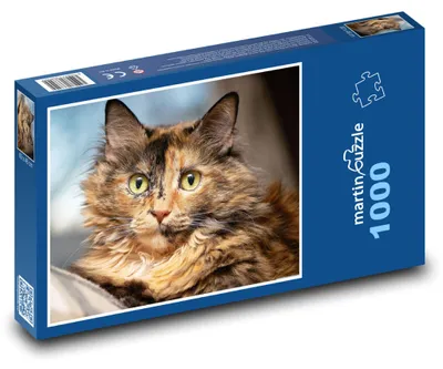 Produktbild von Puzzle 1000 Gefleckte Katze mit Augen - martinpuzzle