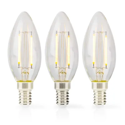 Productafbeelding van Nedis LBFE14C351P3, 2 Watt, 26 Watt, E14 fitting, 250 lumen, 15.000 uur, warm wit licht
