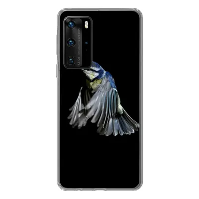 Produktbild von MuchoWow® Handyhülle Schutzhülle Hülle für Huawei P40 Pro Vögel - Federn - Schwarz Silikon Softcase Handy Hülle - Schutz