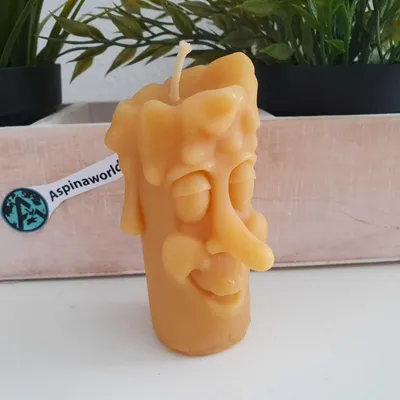 Produktbild von Bienenwachskerze Schmelzende Kerze mit Gesicht 10 cm