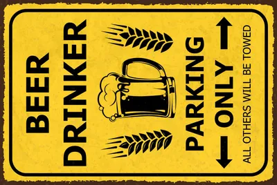 Produktbild von vianmo Holzschild 30x20 cm Beer Drinker parking only