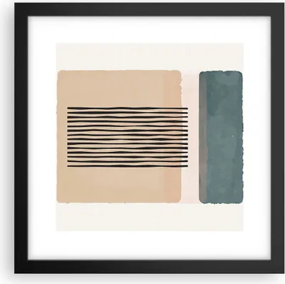 Produktbild von Gerahmtes Poster - Schwarzer Rahmen - Abstraktion Grafik Linien - 30x30 cm - Wand Bild - Wanddeko - Wandbilder - Kunstposter - Wandposter - Bilderrahmen - Bilder - Kunstdruck - P2BAC30x30-5034