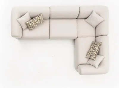Produktbild von Sofa L-Form Beige Polstersofa Wohnzimmer Möbel Textil Modern Stil