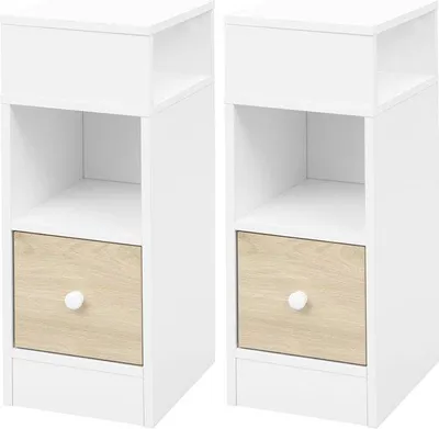 Produktbild von Famanu Nachttisch Set 2 Stück - Platzsparendes Möbel für Schlafzimmer und Wohnzimmer
