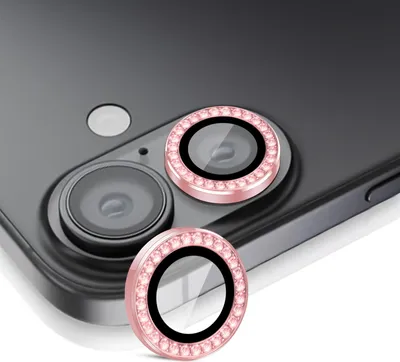 Produktbild von Kamera Linsenschutz Glas Set mit Schmucksteinen für Apple iPhone 17 Schutzglas Camera Linse Panzerfolie 9H Pink